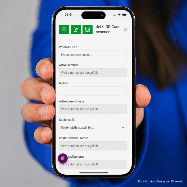 Smartphone mit Kanban App von STREIT