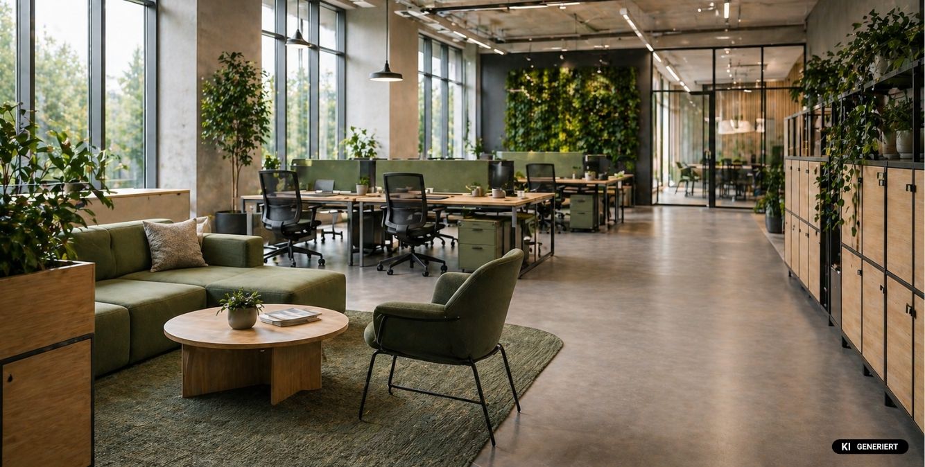 KI-generiertes Bild: Modern eingerichtetes Büro