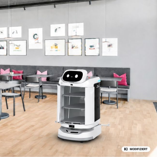 Serviceroboter steht in der Cafeteria von STREIT in Gengenbach