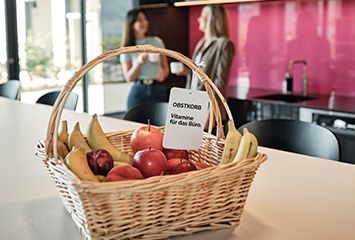 Obstkorb in der Cafeteria von Streit Service & Solution