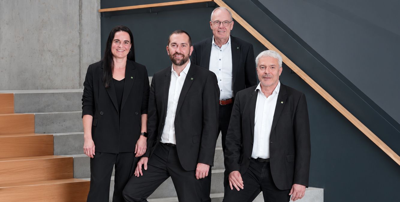 Geschäftsleitung von Streit Service & Solution: Carolin Stoz, Marc Fuchs, Rainer Betz, Clemens Imberi